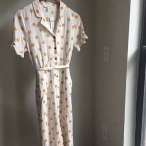 NWT Monteau M Cream Polka Dots Lightweight Dress